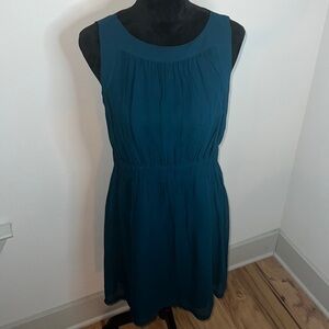 Hero & Leander‎ / Anthropologie dark aqua sleeveless midi dress Sz P